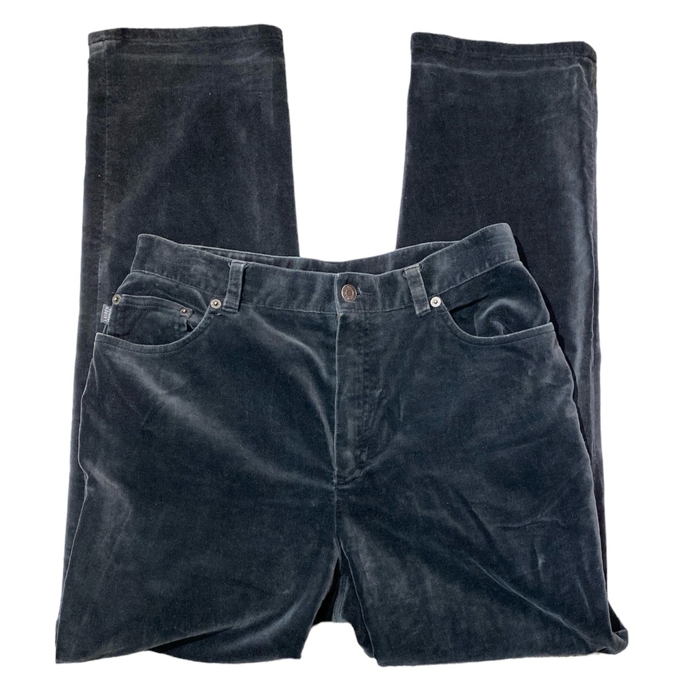 Lauren Ralph Lauren Black Velvet Straight Leg Jeans Women's Size 10